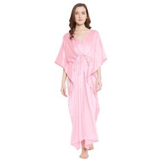 Satin Drawstring Closure Fabric: Silky Satin Colors: Pink Crystal Rose Style: Kimono Length: 52 Inches Sleeve: 3/4 Sleeve Size: Fits Perfectly To Us Plus Size 1x To 3x Model: Sg152-2001-Csrs Wash Care: Hand Wash/Machine Wash Uses: Wedding Gown, African, Caftan, Tunic, Bohemian Dress, Medieval, Robes, Kaftan, Boho, Poncho, Beach Cover Up, Maxi, High Quality And Well Made: Each Kimono Dress In Our Range Is Made From Silk Satin And Is Lightweight. This Makes Them Perfect On Hot Days Or When You Wan Pink Silk Robe, Satin Night Dress, Satin Colors, Dress Medieval, Ladies Caftan, Kaftan For Women, Boho Poncho, Caftan Tunic, Silky Robe