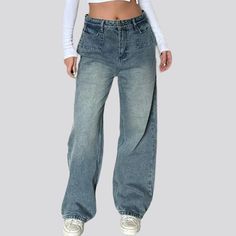 Be the trendsetter of 2023 Autumn-Winter season with our newest sanded baggy jeans for women! This timeless piece of fashion promises to be the standout hero of your wardrobe. perfectly combining the vintage style of the Y2K era with today's fashion ethos.Why You'll Fall In Love High-Waisted Baggy Jeans: Flaunt your curves in this vibrant high-waisted baggy jeans. designed to fit you perfectly and keep you comfortable. Sanded Finish: Its unique sanded finish brings an extra layer of depth. textu Non-stretch Wide Leg Jeans For Streetwear, High Waist Medium Wash Flare Jeans For Streetwear, Trendy Baggy Dark Wash Flare Jeans, High Waist Denim Blue Flare Jeans For Streetwear, Baggy High Rise Flare Jeans For Streetwear, Baggy Flare Jeans For Streetwear, Oversized High Waist Medium Wash Jeans, Oversized High-waist Medium Wash Jeans, Streetwear Baggy Mid-rise Jeans