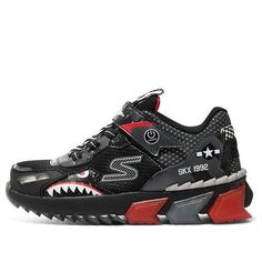 (GS) Skechers Training Shoes 'Black Red' 401525L-BKRD Training Shoes, Stylish Sneakers, Shoes Black, Perfect Pair, Black Shoes, Black Red, Black And Red, Train, Red