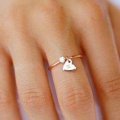 Cute Symbols, Healing Hearts, Dancing Videos, Minimal Ring, Pura Vida Bracelets, Sterling Silver Stacking Rings, Letter Ring, Monogram Ring, Greek Letters