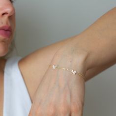 "Stand out from the crowd with this Butterfly Bracelet, Silver Gold, Personalize!  Dainty, chic, and compliments any style Each piece is handmade and crafted in our atelier just for you!    Made from 925 Sterling Silver with options of 14K Gold and Rose Gold Vermeil.   Feel free to message me with any questions or for more details! We love hearing from you! :)   Jewelry pouch included with purchase. At Evva's handmade shop we know you'll find something lovely for yourself or to give as a gift to someone special! CURRENT PRODUCTION TIMES All items are handmade and made to order so please check our policies page for the most up to date production and delivery times. If you need it sooner, please send us a message on Etsy, we can prepare your item as fast as possible for your needed date. PAC Dainty Monogram Bracelets, Adjustable Initials Name Bracelet, Dainty Adjustable Monogram Bracelet, Butterfly Bracelet Gold, Pave Bracelet, Summer Anklets, Bracelet Initial, Ankle Jewelry, Anklets Boho