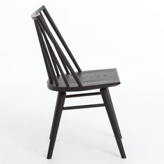 a black wooden chair on a white background