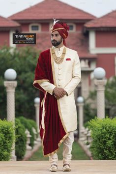 Sherwani With Shawl For Men, Dulha Sherwani Wedding For Men, Sherwani For Men Wedding Indian Groom, Mens Indian Wear, Groom Sherwani