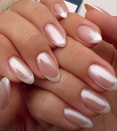 - 100% Handmade Pearl French nail - Quantity: 10pc acrylic press on in the box  - 10 shapes to choose: Short almond, Long almond, Short oval, Long oval, Short coffin, Long coffin, Short stiletto, Long stiletto, Short square, long square * In the photos we used short almond - A free nail glue is offered per each client - Size: XS, S, M, L  Please read our inner arch measurement chart carefully  - Handling time 3-5 days since they are all handmade :)  * How to order * 1. Choose nail shape 2. Choose size How to use: 1. File the sides of the press-on nail to fit your nail beds 2. Apply one nail at a time, cover your whole nail with glue, then align the press-on with your nail bed and press down firmly for 20 seconds. Use UV/ LED lamp  3. Enjoy your nail for up to two weeks How to measure what Classy Acrylic, Colorful Nails, Acrylic Press On Nails, Summery Nails, Pearl Nails, Cute Gel Nails, Pretty Acrylic Nails