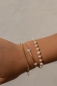 14k gold filled and mother of pearls. Mother Pearl, Fresh Water, Freshwater Pearls, Gold Filled, Bracelet, Gold