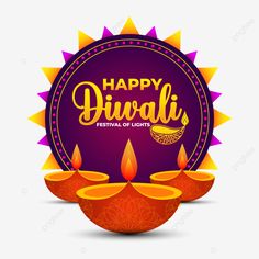 happy diwali festival with candles on the occasion of diwali, illustration, background png and psd