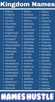 We are here with some out-of-the-world Kingdom Names. These names make you curious and help you picture the world in your mind. Magical Kingdom Names, Names For Kingdoms, Fantasy Village Names, City Name Ideas, Fantasy Place Names, Fantasy Kingdom Names Ideas, Fantasy Land Names