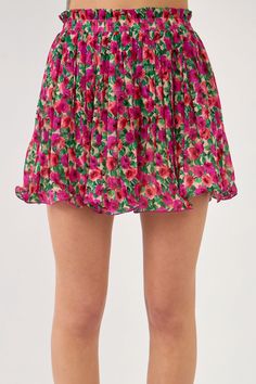 This Floral Pleated Elastized Skirt is the perfect skirt for any occasion. The elastic waist provides a comfortable and flattering fit, while the pleated skirt adds a touch of elegance. The skirt is lined for a smooth and comfortable fit, and the fishwire finish gives it a unique and stylish look. The mini length makes it perfect for a night out or a day at the office. Floral Elastic waist Pleated Lined Fishwire finish Mini Hand wash cold Do not bleach Do not tumble dry Iron low Shell: 100% Poly Mini Hands, Pleated Skirt, Night Out, Elastic Waist, Bleach, Comfort Fit, Mini Skirts, Hand Wash, Floral