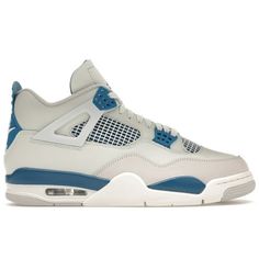 Men's Jordan 4 Retro Military Blue (2024) - FV5029-141 - 9 As part of this partnership with Walmart, StockX has a 14 day return policy and the item must be in original, new condition with the StockX tag attached. Color: Off-White.  Gender: male.  Age Group: adult. Jordan 1 Low Bred, Buy Jordans, Shoe Wishlist, Jordan 13 Retro, Cute Nike Shoes, Jordan 4 Retro, Cute Nikes, Retro Sneakers, Grey Shoes