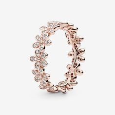 Dazzling Daisy Ring in Pandora Rose™ & Clear CZ | Rose gold plated | Pandora US Pandora Daisy Ring, Pandora Daisy, Pandora Ring, Pandora Rose, Daisy Ring, Princess Tiara, Silver Crown, Daisy Earrings, Engagement Jewelry