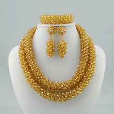 Latest African Beads Jewelry Set /Nigerian Wedding Jewelry Set In JW1040 Series | LaceDesign Elegant Gold Beads Jewelry For Wedding, Elegant Gold Beads Wedding Jewelry, Elegant Gold Bead Wedding Jewelry, Elegant Gold Beaded Wedding Jewelry, Wedding Yellow Gold Jewelry With Gold Beads, Yellow Gold Wedding Jewelry With Gold Beads, Elegant Wedding Jewelry With Gold Beads, Beaded Yellow Gold Jewelry For Anniversary, Gold Beaded Bridal Accessories For Formal Occasions