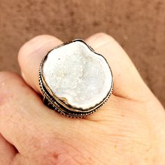 Brand New Handmade Solar Agate Druzy Antique Design Silver Ring. Size 8 925 Stamped New To Poshmark? Use Referral Code Kimberlyn222 To Receive $10. Rose Gold Crystal Ring, Cowgirl Ring, Dainty Wedding Ring, Bow Ring, Engagement Ring Sizes, Ring Color, Wide Band Rings, 925 Silver Ring, Antique Design