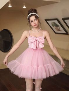 Sweet Pink Bowknot Tulle A-Line Homecoming Dress Cute Birthday Dress – Laylatailor Shop Pink Party Dress Short Aesthetic, Frilly Dresses For Women, Cute Summer Fairy Dress For Party, Tulle Dresses With Bow, Barbie Core Dress, Spring Party Fairy Dress In Mini Length, Princess Style Fairy Dress For Summer Party, Princess Style Summer Fairy Dress For Party, Princess Style Party Dress With Bow