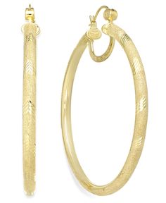 Go bold. Simone I. Smith's extra-large laser and diamond-cut hoop earrings shine in 18k gold over sterling silver. Approximate drop length: 3 inches. Approximate drop width: 2-3/4 inches. Elegant Small Hoop Yellow Gold Clip-on Earrings, Elegant Yellow Gold Small Hoop Clip-on Earrings, Clip-on Round Hoop Earrings In Yellow Gold, Anniversary Yellow Gold Clip-on Hoop Earrings, Elegant Hoop Clip-on Earrings For Anniversary, Formal Yellow Gold Hoop Earrings With Ear Wire, Formal Yellow Gold Hoop Clip-on Earrings, Small Hoop Yellow Gold Clip-on Earrings, Yellow Gold Clip-on Hoop Earrings