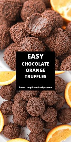 chocolate orange truffles with text overlay