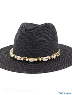 OrcaJump - Womens Summer Breathable Sun Hat Panama Beach Straw Fedora Sombrero Casual Travel Cap Panama Beach, Spring Pattern, Straw Fedora, Fashion Materials, Style Boho, Sun Hat, Sun Hats, Simple Style, Panama