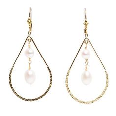 A current favorite among the team at Bourdage Pearls, these beautiful earrings are a romantic gift that say luxury while still being affordable. Two single 6 and 7mm freshwater pearls, one round and one teardrop, are beautiful surrounded by 14K Gold Fill. Gorgeous worn in the evening with a pretty dress and hair up-do! Pearl Type: Freshwater Cultured Pearl Shape: Round & TeardropPearl Color: WhitePearl Luster: AAAPearl Size: 6-7mm Leverbacks & Hoop: 14k Gold Fill Handmade in Chicago by I 14k Gold Filled Pearl Drop Earrings For Anniversary, Elegant 14k Yellow Gold Filled Teardrop Earrings, Teardrop Akoya Pearl Drop Earrings, Akoya Pearl Drop Teardrop Earrings, Elegant 14k Gold Filled Teardrop Earrings, Elegant Drop Pearl Earrings, Anniversary 14k Gold Filled Pearl Drop Earrings, Teardrop 14k Gold-filled Pearl Earrings For Anniversary, 14k Gold Filled Teardrop Pearl Earrings For Anniversary