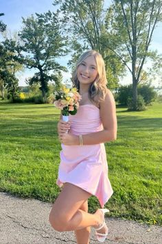 Strapless Pink Homecoming Dress Senior Dress, Fall Ball, Winter Formal Dresses, Pink Homecoming, Dress Graduation, Junior Prom Dresses, Pink Homecoming Dress, Winter Formal, A Line Shorts