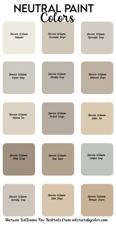 neutral paint colors for the walls and floors with text overlay that says neutral paint colors