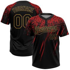 a black and red baseball jersey with the number 00 on it