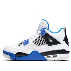 Kids Air Jordan 4 Retro BG White - Motorsports Basketball Shoes/Sneakers Sneakerhead Fashion, Jordan 4s, Jordan Shoes Retro, Pretty Shoes Sneakers, Cute Nike Shoes, Jordan 4 Retro, Air Jordan 4, Cute Nikes, Air Jordan 4 Retro