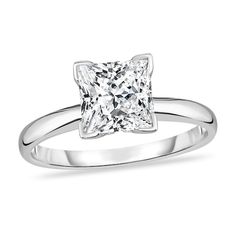 a princess cut diamond engagement ring in white gold