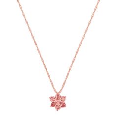 Mosaic Pink Sapphire and Diamond Flower Pendant (22 in) | Shane Co. Rose Gold Flower-shaped Jewelry With Diamond Accents, Rose Gold Jewelry With Diamond Accents, Flower Shape, Rose Gold Flower Charm Pendant Necklace, Rose Gold Pendant Flower Necklace, Rose Gold Fine Jewelry Necklace With Flower Shape, Rose Gold Flower-shaped Necklace With Diamond Accents, Rose Gold Flower Shaped Necklace With Diamond Accents, Rose Gold Diamond Jewelry With Flower Charm, Fine Jewelry Rose Gold Necklace With Flower Charm