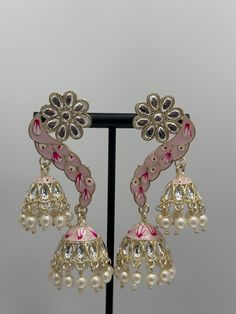 These Stunning Jhumka tassels dangle earrings are perfect for Indian traditional contemporary look on Wedding, Sangeet, Engagement, Anniversary, Dance Performance, Garba and the Festivals like, Diwali, Eid, Rakshabandhan, Navratri, Durga Pooja, Holi, Mother's Day, Sister's Day, Women's Day or any special occasions. Ideal gift for your loved ones or for yourself. Navratri Latkans Jhumka Drop Earrings, Navratri Jhumkas With Latkans, Celebration Latkans Jhumkas Drop Earrings, Celebration Jhumkas With Latkans In Drop Shape, Celebration Jhumkas With Latkans, Festive Peacock Design Drop Earrings, Festive Peacock Design Drop Danglers, Fusion Style Danglers With Latkans For Navratri, Festive Latkans Jhumkas Dangle Earrings