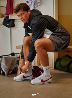 Nike Classic Cortez Outfit, Reebok Classic Outfit, Nike Men Outfit, Socks Outfit Men, Nike Socks Outfit, Men In Socks