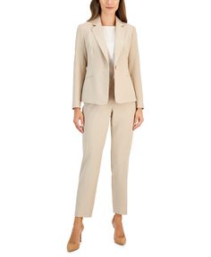 in stock Interview Attire Women Professional, Interview Attire Women, Power Suits For Women, Corporate Attire Women, Interview Attire, Beige Suits, Corporate Attire, Womens Suits Business, Business Casual Work