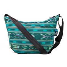 Ethnotek-bagan-cross-body-shoulder-bag-black-guatemala4-teal-green-artisan-fabric Artisan Shoulder Bag For Daily Use, Fair Trade, Artisan Multicolor Fair Trade Shoulder Bag, Bohemian Multicolor Fair Trade Shoulder Bag, Blue Functional Shoulder Bag With Anti-theft Pocket, Nylon Shoulder Bag With Anti-theft Pocket For Outdoor, Ethical Shopping, Bagan, Cool Gifts, Satchel