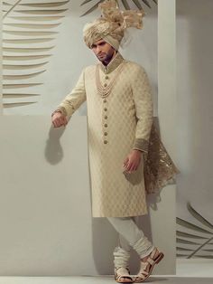 Sherwani features rich quality embellishments accent the on collar and sleeves Comes with off-white kurta and churidar pajama Buy Sherwani Online Beverly Hills California CA USA Sherwani and Kurta Combinations Off White Traditional Wear With Dabka For Designer Occasions, Traditional Off-white Kurta With Naqshi, Traditional Off White Kurta With Naqshi, Bollywood Style Off White Kurta For Transitional Season, Fitted Off White Kurta With Naqshi, Off White Naqshi Sherwani For Diwali, Festive Off White Traditional Wear With Dabka, Festive Off-white Traditional Wear With Dabka, Festive Off White Bandhgala With Naqshi