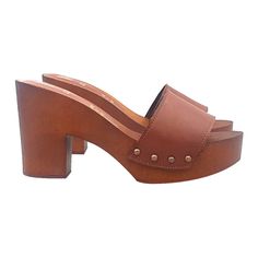 HANDMADE CLOGS wood-effect clogs made in italy -brown leather upper -heel 9 cm + plateau 3 cm -craftsman-made DON'T FORGET TO CHECK THE SIZE BEFORE YOU COMPLETE THE ORDER Sandy Grease, Red Clogs, Clogs And Mules, Women's Clogs, Photo Size, Clogs Shoes, Womens Clogs, Brown Wood, Suede Heels