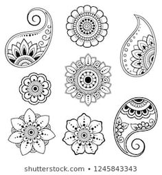 an image of henna tattoo designs on white background