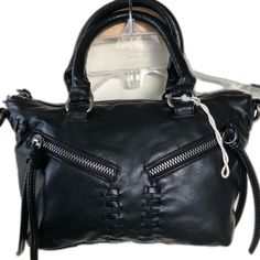 Edgy Black Satchel, Edgy Black Satchel For Everyday Use, Black Punk Shoulder Bag With Zipper Closure, Trendy Black Satchel With Gunmetal Hardware, Edgy Faux Leather Bag With Zipper, Edgy Faux Leather Bag With Zipper Closure, Edgy Faux Leather Shoulder Bag With Zipper, Edgy Faux Leather Shoulder Bag With Zipper Closure, Black Edgy Shoulder Bag With Zipper Pocket