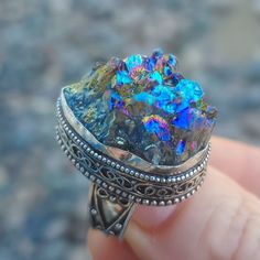 Brand New Handmade Titanium Crystal Druzy Antique Design Silver Statement Ring. Size 8.25 925 Stamped New To Poshmark? Use Referral Code Kimberlyn222 To Receive $10. Iridescent Ring Jewelry For Anniversary, Iridescent Ring For Anniversary, Iridescent Birthstone Rings For Gift, Iridescent Jewelry For Anniversary, Iridescent Sterling Silver Rings For Gifts, Iridescent Spiritual Rings As Gifts, Spiritual Silver Crystal Ring Gift, Iridescent Sterling Silver Crystal Ring For Anniversary, Silver Spiritual Crystal Ring With Birthstone