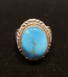 ad eBay - Find many great new & used options and get the best deals for Navajo Beautiful Blue Gem Turquoise Sterling Silver Ring Size 10 at the best online prices at eBay! Free shipping for many products! Southwestern Polished Turquoise Ring, Southwestern Style Polished Turquoise Ring, Oval Turquoise Inlay Rings, Oval Turquoise Rings With Inlay, Collectible Blue Turquoise Inlay Ring, Turquoise Rings With Polished Finish, Oval Turquoise Inlay Jewelry, Hallmarked Turquoise Fine Jewelry Ring, Hallmarked Turquoise Ring Fine Jewelry