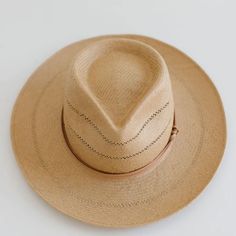 Arlo Straw Teardrop Fedora - GIGI PIP Gigi Pip, Size 10 Fashion, Womens Straw Hats, Hand Sewn Leather, Wide Brim Straw Hat, Straw Fedora Hat, Women Hats Fashion, Straw Fedora, Halo Style