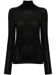 Saint Laurent Turtleneck Black Wool Pullover. Crafted from black wool, turtleneck, long sleeves, perforated details at the ribbed edges, tonal embroidered logo on the front, straight hem.Gender: WOMENMaterial: 100%WOOLColor: BlackMade in: ITProduct ID: 800713.Y76HF*Import tax/duty will be calculated at checkout (If applicable) Saint Laurent Sweater, Wool Turtleneck Sweater, Planet People, Yoko London, City Dress, Wool Turtleneck, Summer Beach Wear, Sweaters Knitwear, Roll Neck