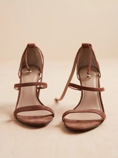 Bare High-Heel Sandal | Banana Republic Business Attire Women, Insole Design, Nude Sandals, Wrap Heels, Work Style, Brown Heels, Heel Sandal, Shoe Closet, Closet Fashion