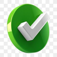 a green button with a check mark in the center, on a transparent background png