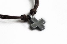 Mens Handmade Genuine Leather Cross Pendant Brown Surfer Necklace #nonbrand #Surfer Casual Leather Jewelry As Gift, Casual Brown Jewelry As Gift, Vintage Leather Necklace For Gift, Vintage Leather Necklace As Gift, Casual Handmade Jewelry For Everyday Use, Brown Waxed Finish Jewelry As Gift, Brown Jewelry With Waxed Finish As Gift, Casual Cross Jewelry For Gifts, Casual Cross Jewelry Gift