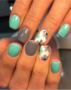 Nails Yellow, Turquoise Grey, Easy Nails, Cute Gel Nails, Short Nail Designs, Beach Nails, Nailed It