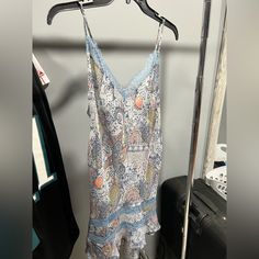 Never Worn, Still Has A Price Tag, Paisley Print With Blues,Pink, And Green. Lace At The Top And Bottom Feminine V-neck Sleepwear For Sleepover, Multicolor V-neck Sleepwear For Loungewear, Blue V-neck Nightgown For The Beach, Multicolor Sleepwear For Spring, Blue Floral Print Sleepwear, Floral Print Camisole Sleepwear For Loungewear, Feminine Floral Print Sleepwear For Vacation, Spring Sleepwear With Lace Trim, Printed Blue Sleepwear For Spring