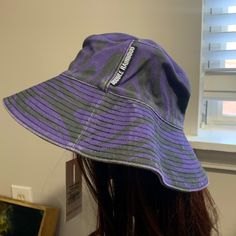 Double Rainbow Bucket Hat Never Been Worn Brand New With Tags Purple One Size Bucket Hat With Curved Brim, Purple Bucket Hat With Curved Brim, Adjustable Purple Bucket Hat, Purple Wide Brim Bucket Hat, Purple Outdoor Hats For Spring, Purple Outdoor Hat For Spring, Purple Curved Brim Hat For Streetwear, Purple One Size Fits Most Bucket Hat, Casual Adjustable Purple Hat