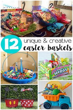 twelve unique and creative easter baskets for kids to make in their own home or office