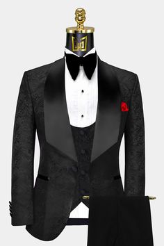 Fitted Tuxedo For Gala, Classic Black Tuxedo For Gala, Classic Black Suits For Gala, Black Notch Lapel Suits For Gala, Black Slim Fit Three-piece Suit For Party, Tuxedo Suit With Notch Lapel For Gala, Black Tuxedo For Black-tie Gala, Black Tuxedo For Black-tie Gala Events, Black Tuxedo For Wedding And Gala Events