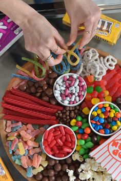 Candy Platter Ideas, Boyfriend Dates, Cinema Snacks, Candy Platter, Yogurt Covered Pretzels, Leftover Candy