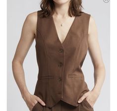 Get ready to show off your fashionable side with this stunning Treasure & Bond Relaxed Fit Vest in Brown. Made with high-quality Polyester, this vest is perfect for any occasion. The size is Regular and fits perfectly for US M. It comes with a beautiful design in a Brown color that will make heads turn. The vest is brand new with tags and sealed to ensure the quality is not compromised. This vest is a perfect addition to any Women's wardrobe. The vest is categorized under Clothing, Shoes & Accessories, Women, Women's Clothing, Coats, Jackets & Vests, making it easier to find. With its trendy and stylish look, it is perfect for any casual or formal occasion. Don't miss out on this amazing piece and make it yours today. Brown Vest Women, Brown Vest, Vest Coat, Women's Wardrobe, Formal Occasion, Brown Color, Vest Jacket, Beautiful Design, Halloween Costumes