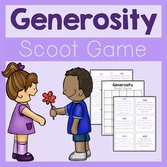 a game with two children exchanging flowers to each other and the words's name on it